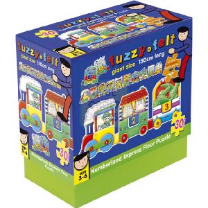 Toy Brokers Fuzzy Felt Numberland Express 30-Piece Floor Puzzle