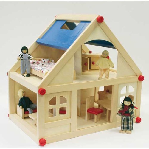 Toyday Traditional & Classic Toys Dolls House With Furniture and Doll Family