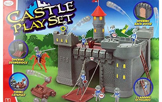 Toyrific Complete Castle Fort Play Set Toy - With Working Launching Catapult And Figures