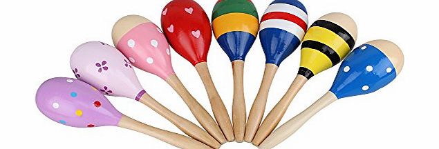 Wooden Wood Maraca Rattles Shaker Percussion Kid Baby Musical Toy Favor Gift Pack Of 2