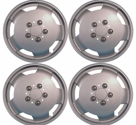 15`` Silver Wheel Trims For Van/Motorhome - Commercial Heavy Duty Set Of 4 Wheel Covers