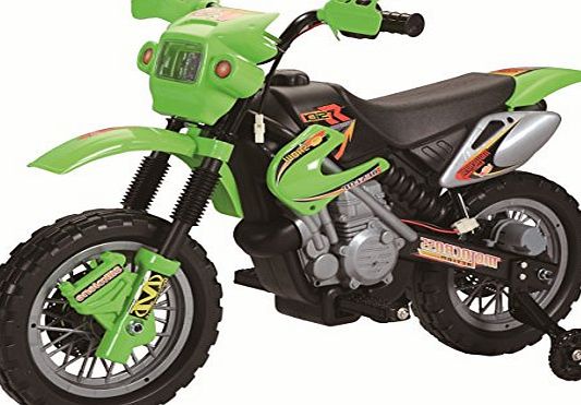 toyzz  KIDS MOTOCROSS RIDE ON SCRAMBLER MOTORBIKE ELECTRIC 6V BATTERY Green