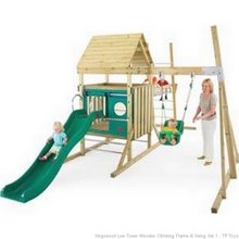 Kingswood Low Tower Wooden Climbing Frame and Swing Set 1 - TP Toys