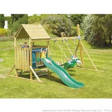 Kingswood Low Tower Wooden Climbing Frame and Swing Set 2 - TP Toys