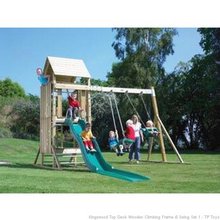 tp Kingswood Top Deck Wooden Climbing Frame and Swing Set 1 - TP Toys