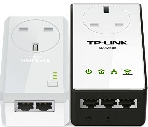 TP-Link TL-WPA4230P Kit AV500 Powerline 300 M Wi-Fi Extender/Wi-Fi Booster/Hotspot with AC Pass Through, Multiple Ethernet Ports, Starter Kit/Twin Pack (Easy Configuration, Wi-Fi Clone for Smartphone/