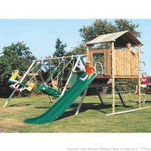Sherwood Tower Wooden Climbing Frame and Swing Set 2 - TP Toys