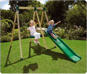 Wooden Swing Slide Combination