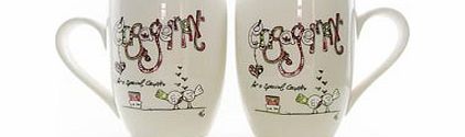 Engagement Pair of Mugs Gift Set
