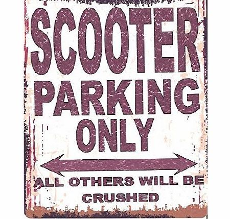 TRACYS SIGNS SCOOTER PARKING SIGN RETRO VINTAGE STYLE LARGE 12X16in 30x40cm