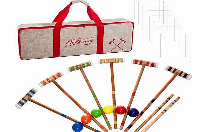 Trademark Budweiser 24 piece 6 Player Croquet Set - Complete Game