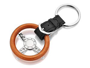 Traditional Wood Steering Wheel Key Ring 011932