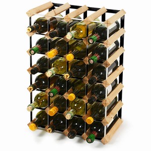Traditional Wooden Wine Rack - Pine and Black