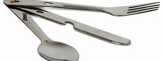 Stainless Steel Camping Cutlery Set (Pack of 3) - Metallic