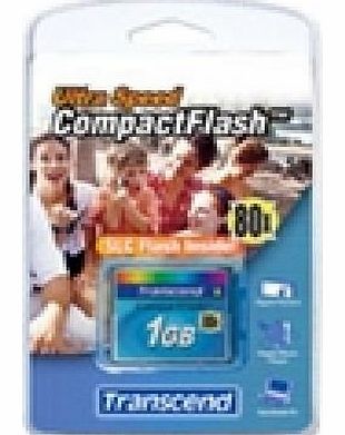 Transcend 1GB CF CompactFlash Card (80X) Compact Flash