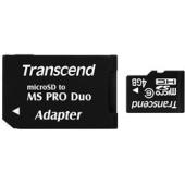 transcend 4GB microSDHC Class6 With MS PRO Duo