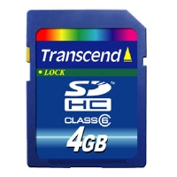 TRANSCEND 4GB SDHC CLASS 6 FLASH CARD