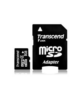 Transcend 8GB microSDHC Flash Card with SD Adaptor