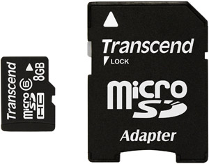 Micro Secure Digital High Capacity (MicroSDHC) Memory Card - 8GB - Class 6