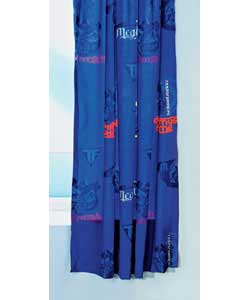 Pair of 66 x 54in Unlined Curtains - Navy
