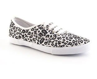 Leopard Lace Up Canvas Shoe