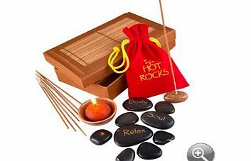 Treat Gifts Hot Stone Therapy Pack - Hot Rocks Gift Set - Relaxing Present - Birthday, Christmas, Valentines Day Gift