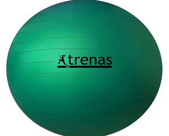 TRENAS Gym Ball - Professional Anti Burst Equipment - 65 CM - Green