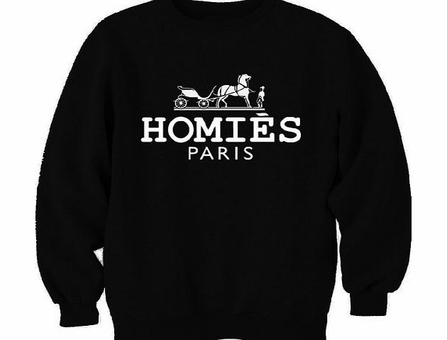 Trend Homies Paris Unisex Warm Sweatshirt (Large, Black)