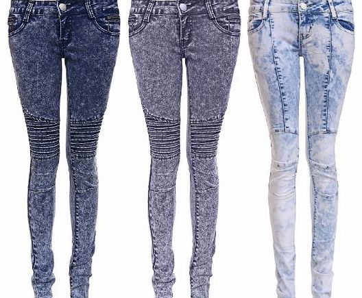 Trendy-Clothings Womens Ladies Slim Fit Skinny Fit Acid Wash Denim Jeans Trouser Size UK 6-14 (UK 14 (42), Acid Wash RK-2022)