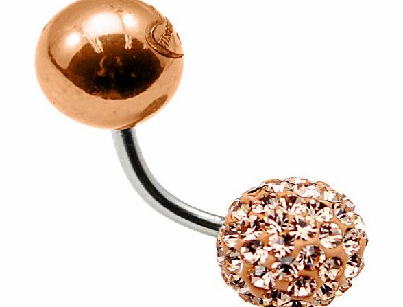 Taluyers - Tresor Paris Naval Belly Bar - Gold-Magnite - 8mm - Crystal & Magnetite - Surgical Steel