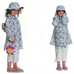 Girls Azalea Long Jacket with Hat and Packaway Rucksack