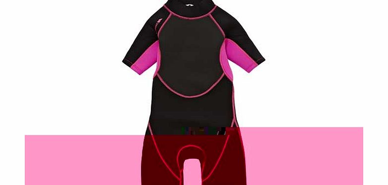 Trespass Girls Black and Pink Wetsuit - 5-6 Years