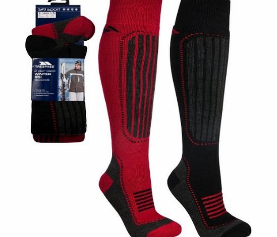 Trespass Langdon Thermal Winter Ski Socks 2 Pairs (Size 4-7)