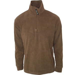 Mens Trespass Lap 1/4 Zip Microfleece. Cocoa