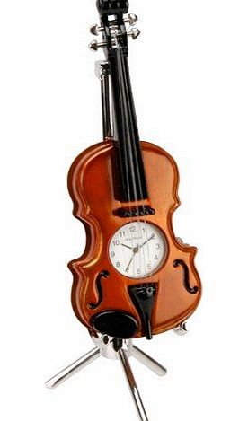 Tresured Trinkets Violin with Separate Stand Novelty Miniature Clock