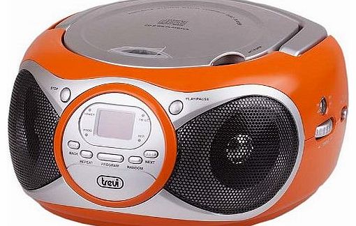 CD512 Portable Stereo System with Built in AM/FM Radio, CD Player with Headphone Socket and Aux Input for MP3 Playback (Orange)