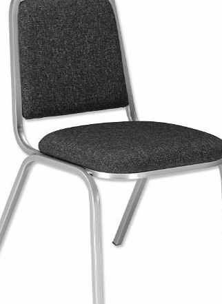 Trexus Banqueting Chair Upholstered Stackable Seat W390xD390xH460mm Charcoal with Silver Frame