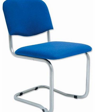 Trexus Cantilever Chair Upholstered Stackable Seat W480xD420xH470mm Silver Frame Blue