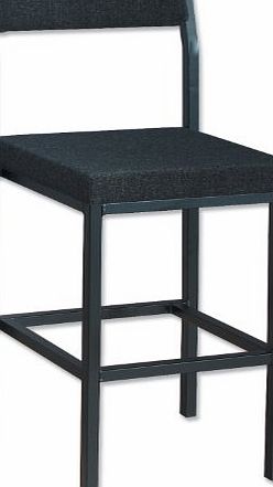 Trexus High Stool with Upholstered Backrest and Seat W410xD410xH700mm Charcoal