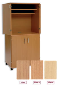 Mobile PC Cabinet Tall with Top Doors and