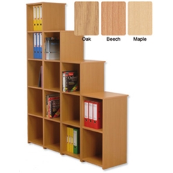 Narrow Bookcase Low Maple