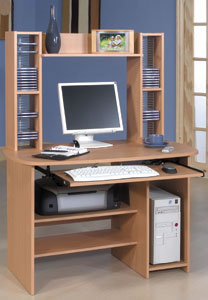 SoHo Computer Workstation with 3 Shelves