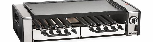 Tri-Star Multifunctional Stainless Steel Rotisserie Grill - Electric BBQ Grill and Kebab Grill - and Hot Dog or Sausage Roller With cast aluminium Hot Plate or Grill Plate.