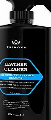 TriNova Leather Cleaner - For Purses, Sofa, Shoes, Car Care, Handbags, Furniture, Apparel, Bags, Couch, Chair, Gloves, Saddles, Jackets and more Remove dirt and stains - free microfiber towel - TriNova - 18 o