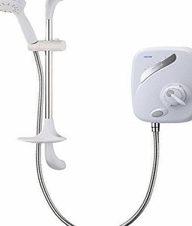 Triton AS2000X Aqua Sensation Manual Power Shower White amp; Chrome (up to 14l/min) With 5 Position Rub Clean Shower Head