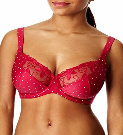 Triumph Ladies Triumph Lovely Dots Soft Cup underwired Bra Cerise with dot 30-42 B,C,D,DD,E,F - posted with 