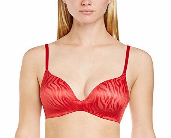 Womens Body Make-Up Magic Wire WP Jac Full Cup Everyday Bra, Red/Dark Combination, 34C
