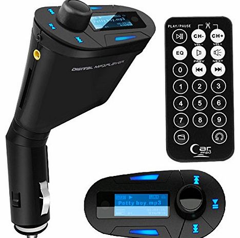 TRIXES Car MP3 Audio PLAYER FM Transmitter USB SD card and AUX in with Remote
