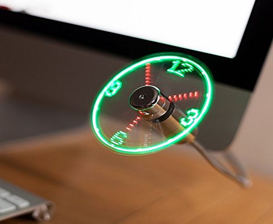 TRIXES Flexible USB LED Display Desktop amp; Laptop Clock Fan