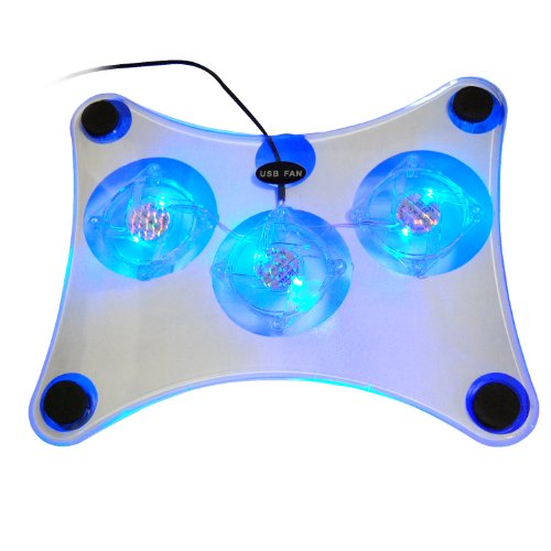 USB CRYSTAL 3 Fans Cooler Pad for Laptop, Notebook, Xbox